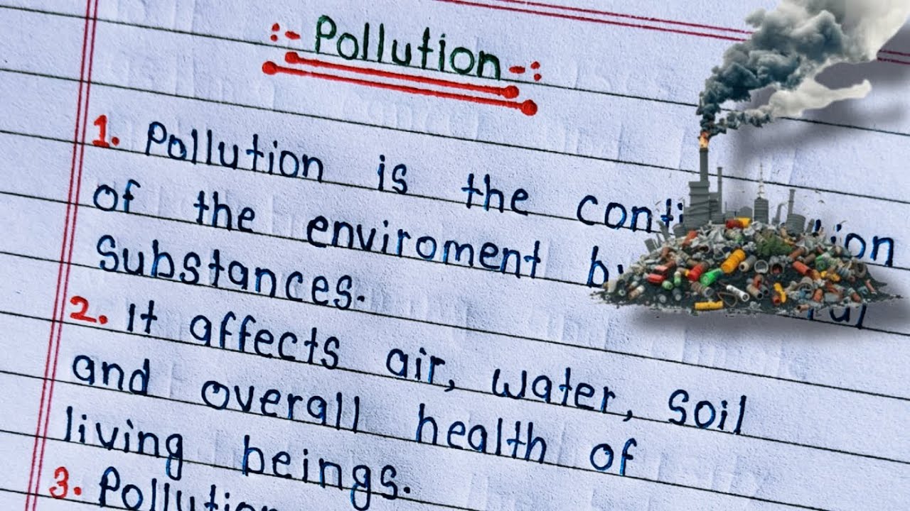 Pollution Essay in English || 15 Lines Pollution Essay || essay writing
