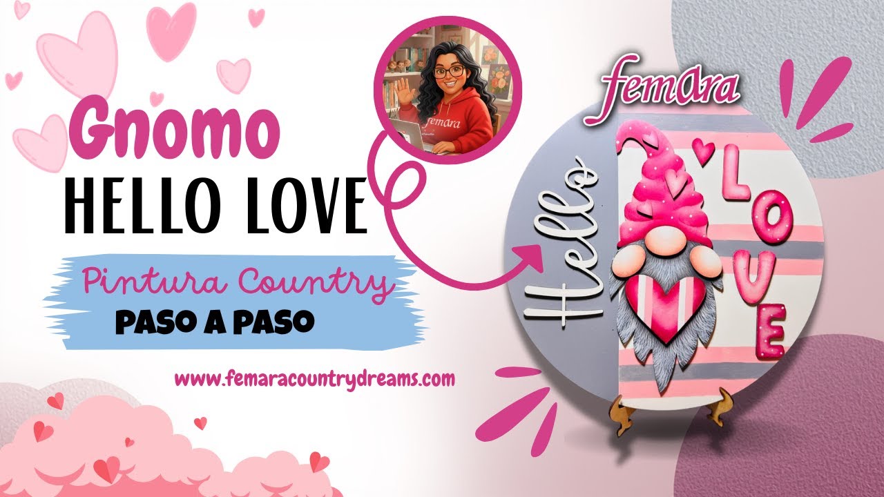 Gnomo, placa decorativa,  hello love #pinturacountry #sanvalentin #gnomo