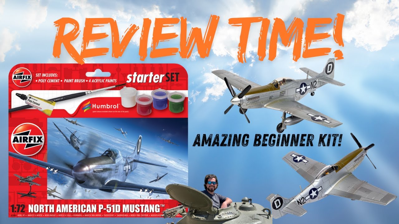 Airfix P-51D Mustang Starter Set Review &ndash; Best Beginner Scale Model Kit? #scalemodel #airfix #tamiya