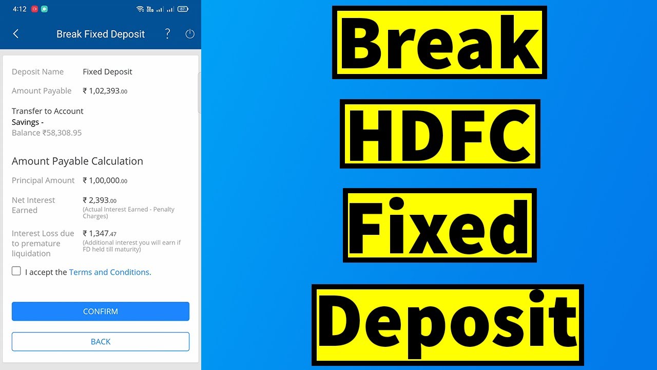 How to Break HDFC Fixed Deposit through HDFC Mobile app | HDFC FD Premature Withdrawal