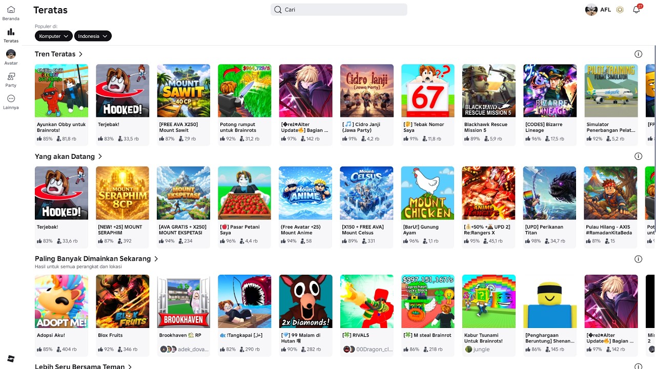 🔴 LIVE Mabar Roblox! Yang Mau Ikut Masuk Sekarang 🎮