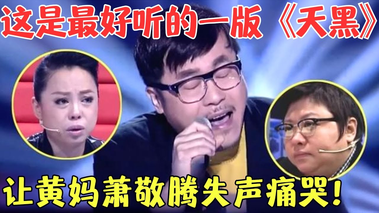 许鹤缤深情嗓音一出，一首《天黑》让黄妈及萧敬腾直接失声痛哭，韩红在后台激动直呼拍灯，为其惋惜不已！【最美和音·纯享版2014】#明星#音乐