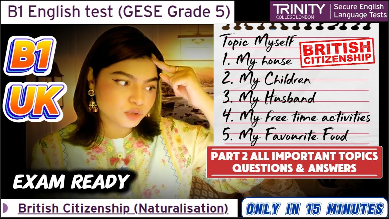 B1 English Test (GESE Grade 5) | SELT British Citizenship| Trinity College London ILR UK