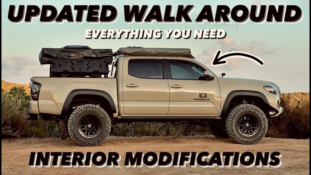 Tacoma Interior WALK AROUND - Update On All The Mods On My 2019 Quicksand Toyota Tacoma TRD Offroad