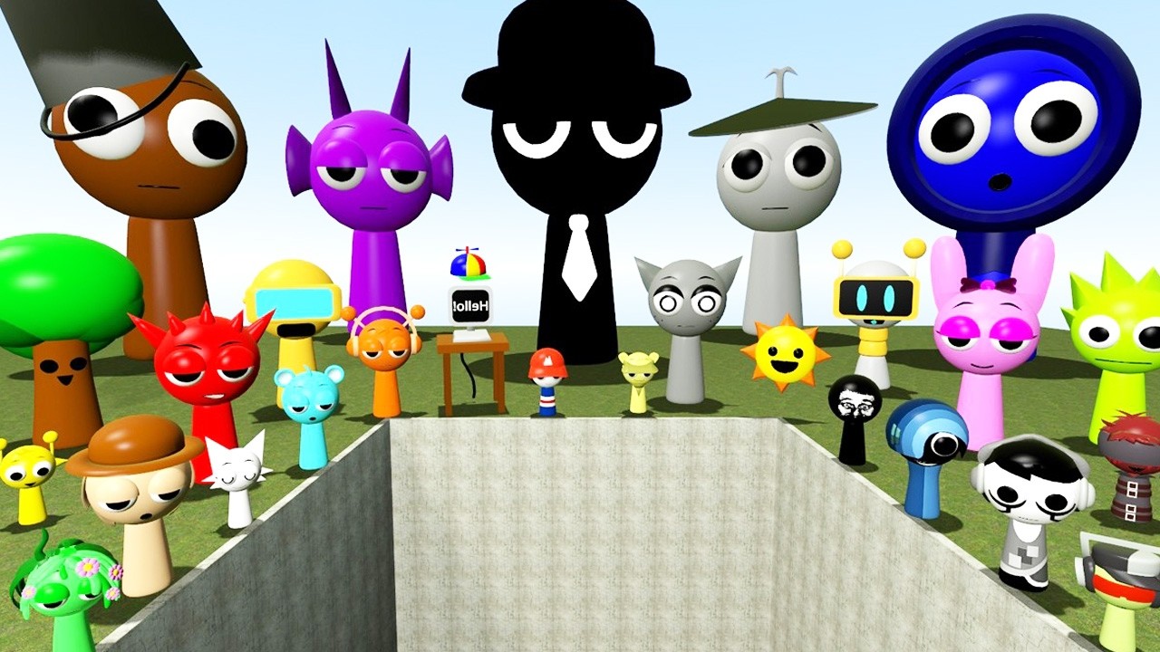 DESTROY SPRUNKI MR SUN MOON TREE FUN COMPUTER ALL PHASE in DEEP HOLE (Garry's Mod Sandbox)