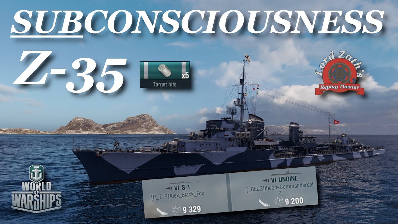 Подсознание – Z-35, немецкий эсминец 8-го уровня | Повтор прохождения Северных вод | WoWs 2025