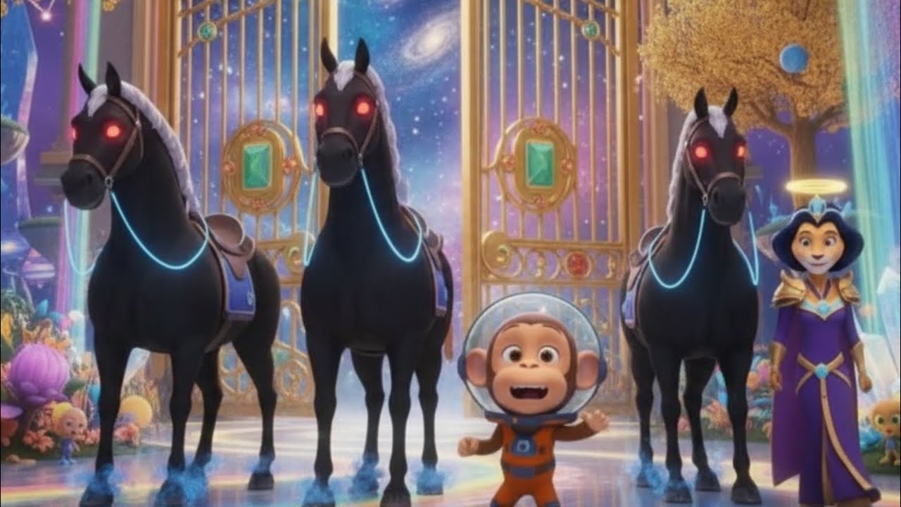 Космическая обезьянка-фермер 🚀🐵 | Королевский дворец: катание на волшебных лошадках | Детская стр...