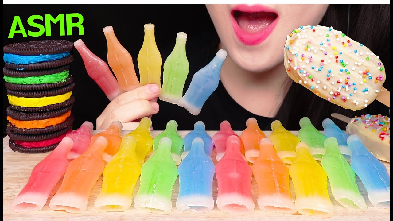 ASMR Nik-L-Nips WAX BOTTLES, CAKE POP 닉클립 왁스병, 케이크팝 먹방 (EATING SOUNDS) NO TALKING MUKBANG