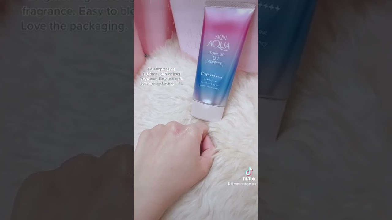 Skin Aqua Tone Up UV Essence Sunscreen SPF50+ PA++++ #skintok #firstimpression