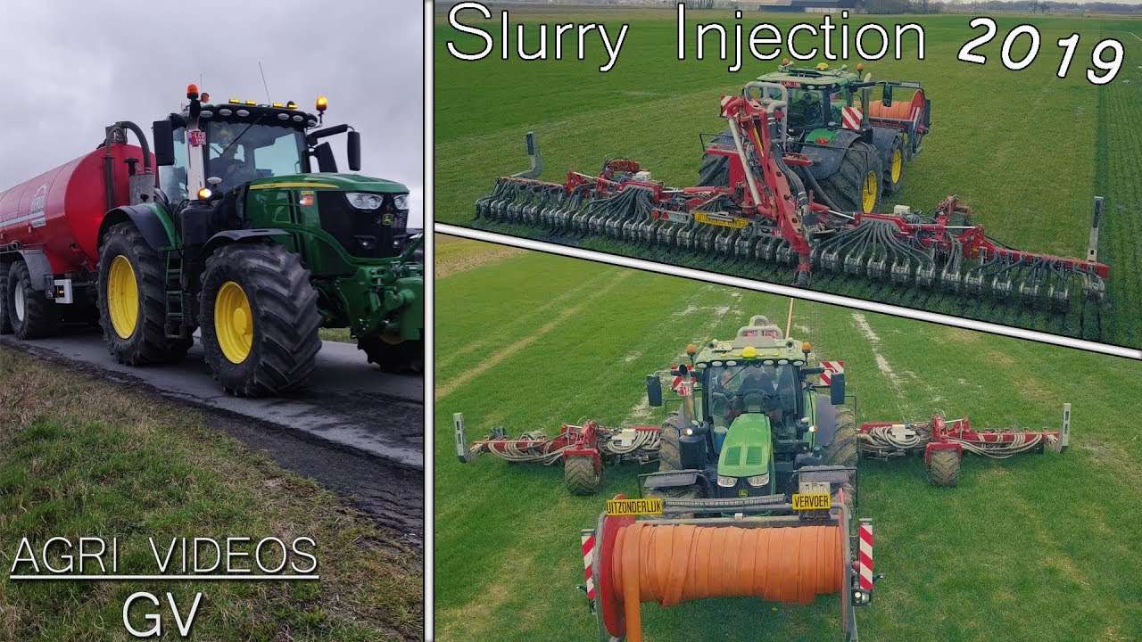 Slurry 2019 | John Deere 6230R | John Deere 6175R | Steyr 6300 | Slurry injection 2019 | 4K