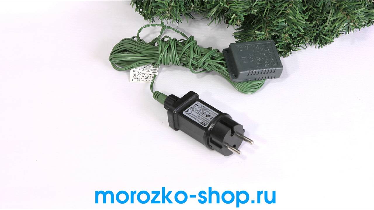 Венок хвойный КЛАССИЧЕСКИЙ, 40 LED ламп, 220V/24V, 50 см, контроллер, уличный, KAEMINGK 691061