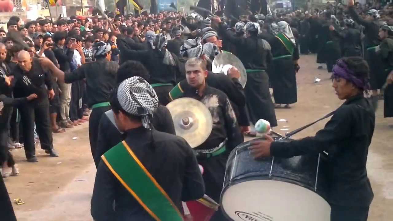 موكب شهداء الطف الذي حصل على المركز الأول في البصرة مع اداء الرادود عمار الزينبي