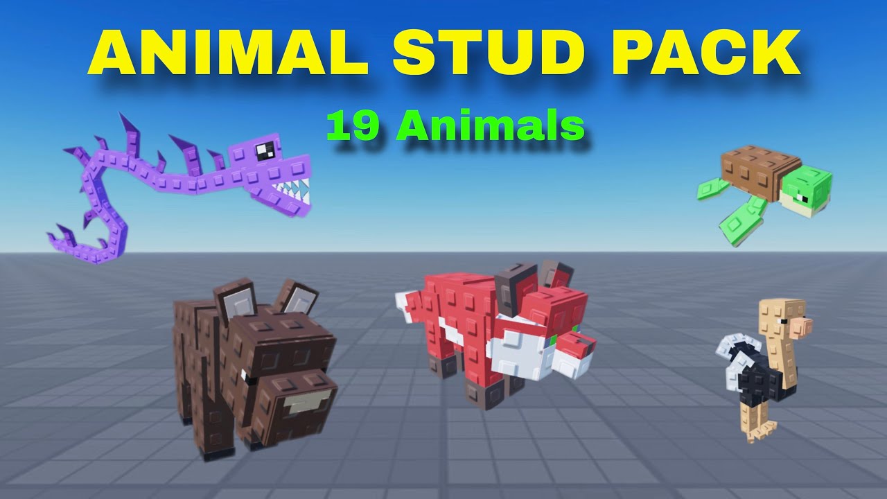 🦁Animal Stud Asset Pack | Roblox Studio #asset #roblox #robloxstudio #gaming 