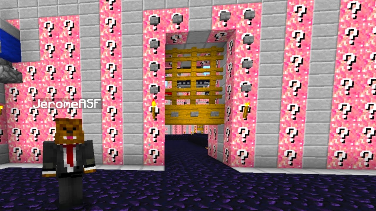 Minecraft 2v2 PINK LUCKY BLOCK SKY CASTLES! | w/ The Pack