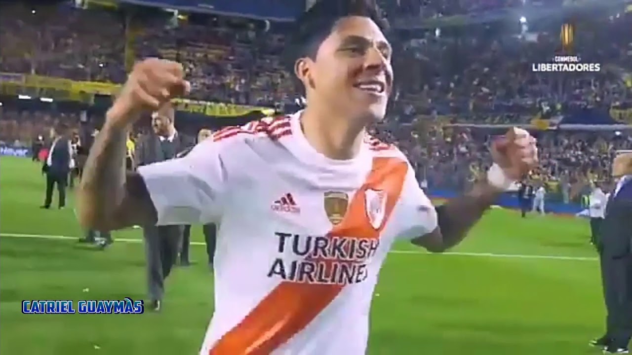 FESTEJOS DE LOS JUGADORES DE RIVER PLATE EN LA BOMBONERA (COPA LIBERTADORES)