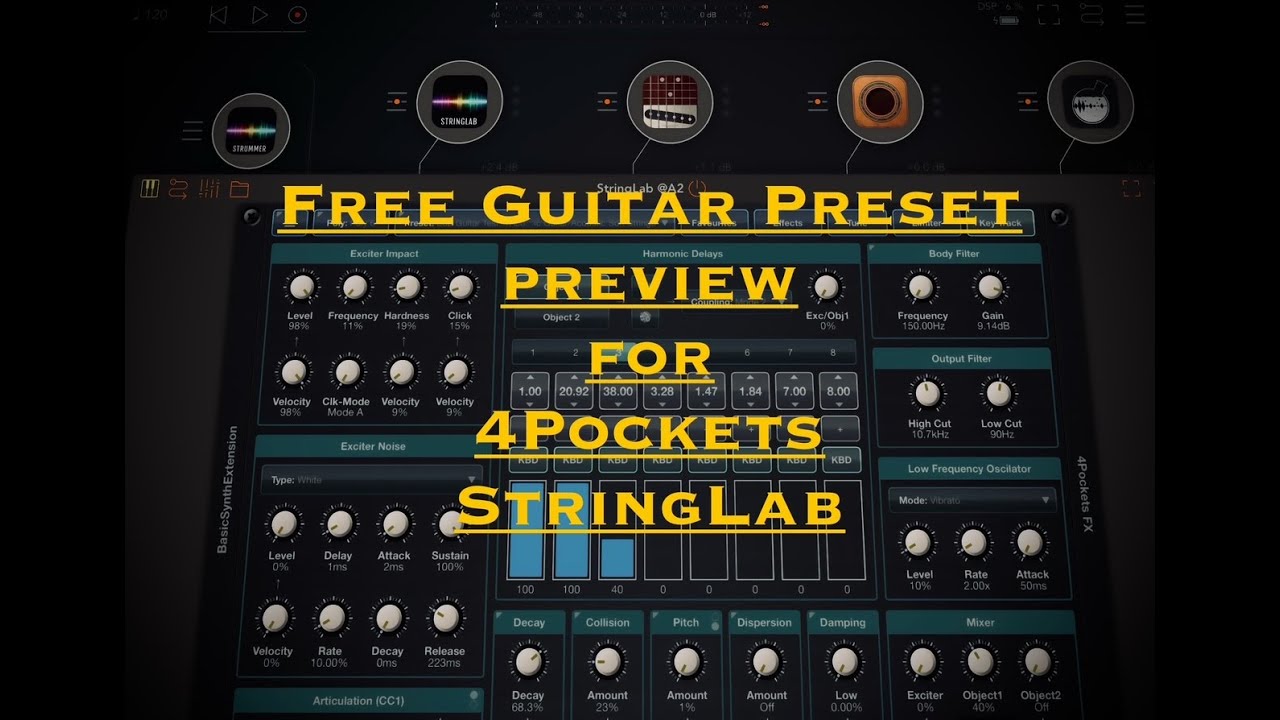 New Free Guitar Presets for 4Pockets StringLab - Preview and Demo