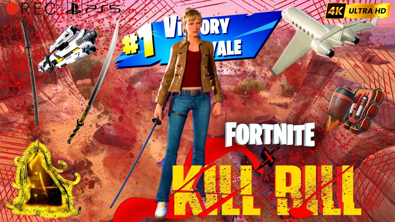New Fortnite X Kill Bill | Uma Thurman “The Bride” Aka Beatrix Kiddo | Lightning Victory Royale 4K