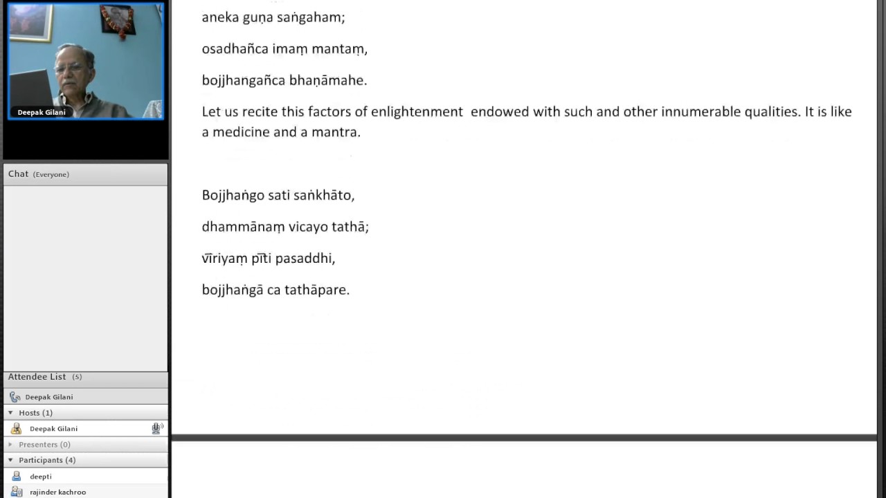 Buddha Sutta Study Group-  Bojjhanga Paritta - 26Feb2017 - Part 1