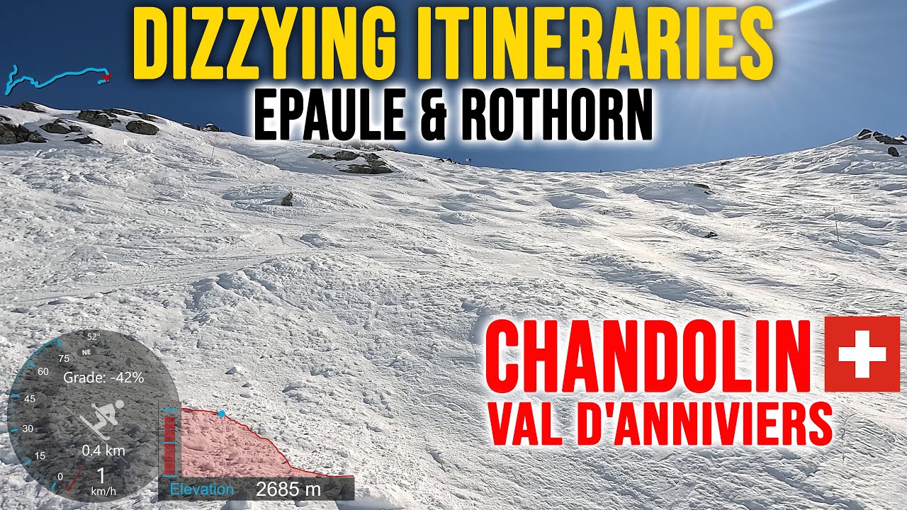 [4K] Skiing Chandolin, Steep Itineraries Epaule & Rothorn, Val d'Anniviers Switzerland, GoPro HERO13