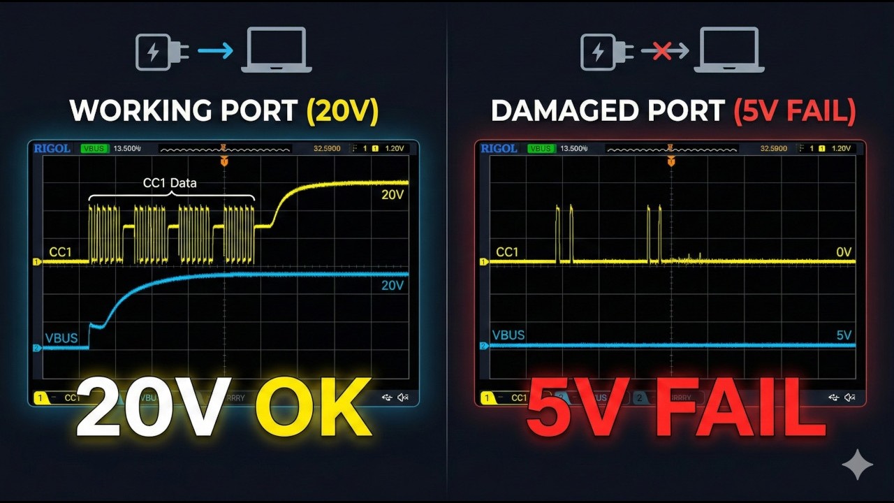 Why USB-C PD Fails: Visualizing the Handshake on an Oscilloscope