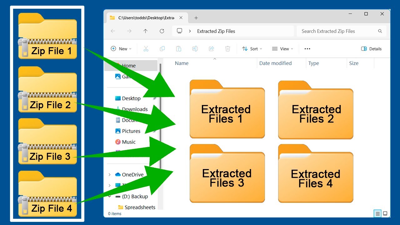 How to Extract Multiple Zip Files at Once in Windows | Fast & Easy