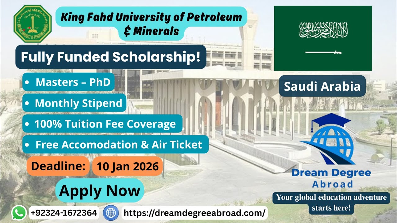 How to Apply King Fahd University (KFUPM) Scholarship 2026 | Fully Funded