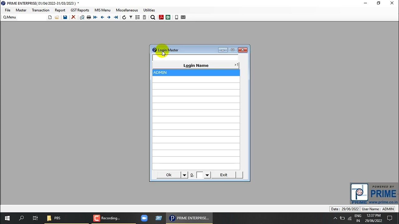 How to Create login, give Login Rights in PBS Software.