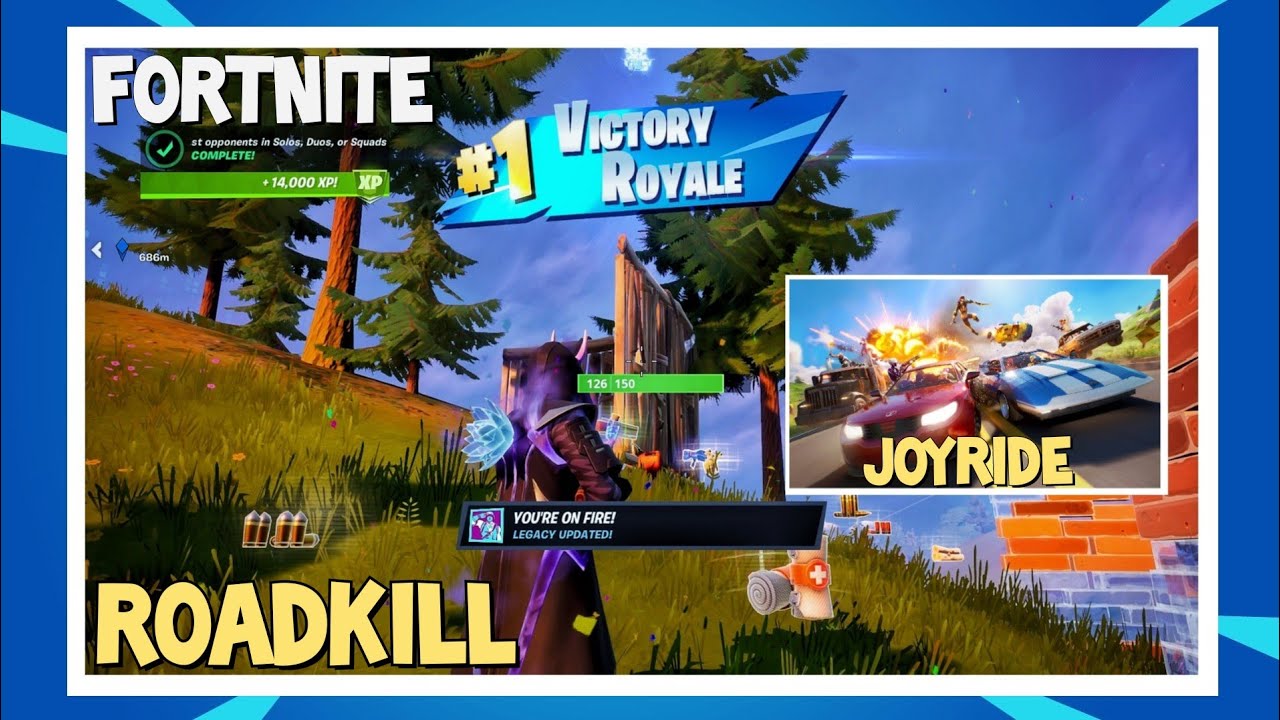 Fortnite SOLO WIN With CARS!! | Roadkill | Joyride | Victory Royale