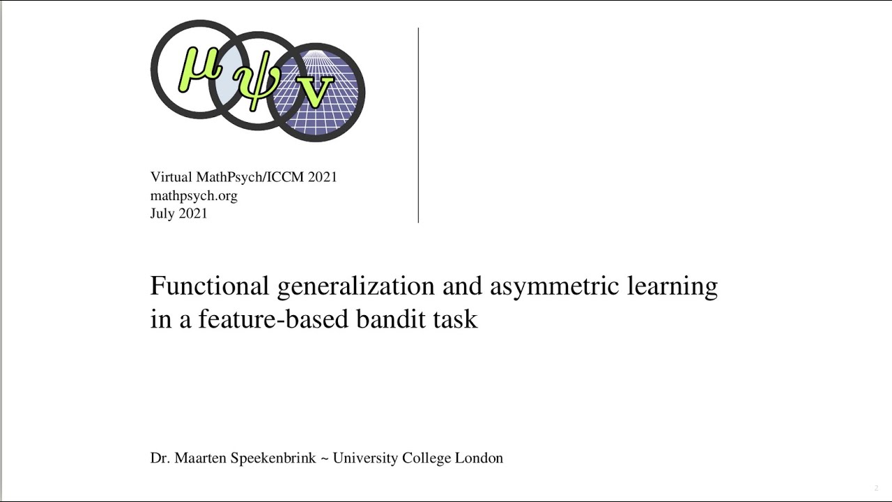 Functional generalization and asymmetric learning in a feature-based bandit task