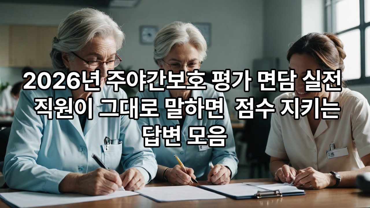 2026 주야간보호 평가 면담 실전 리허설 | 직원이 그대로 말하면 점수 지키는 답변 모음