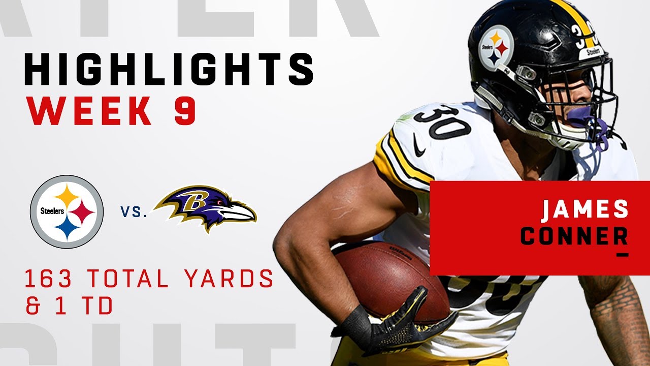 James Conner Tallies Up 163 Total Yards & 1 TD vs. Ravens