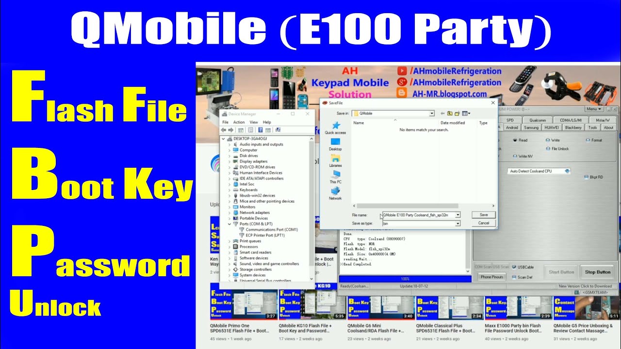 QMobile E100 Party (Coolsand Flash File) + Boot Key + Password Unlock