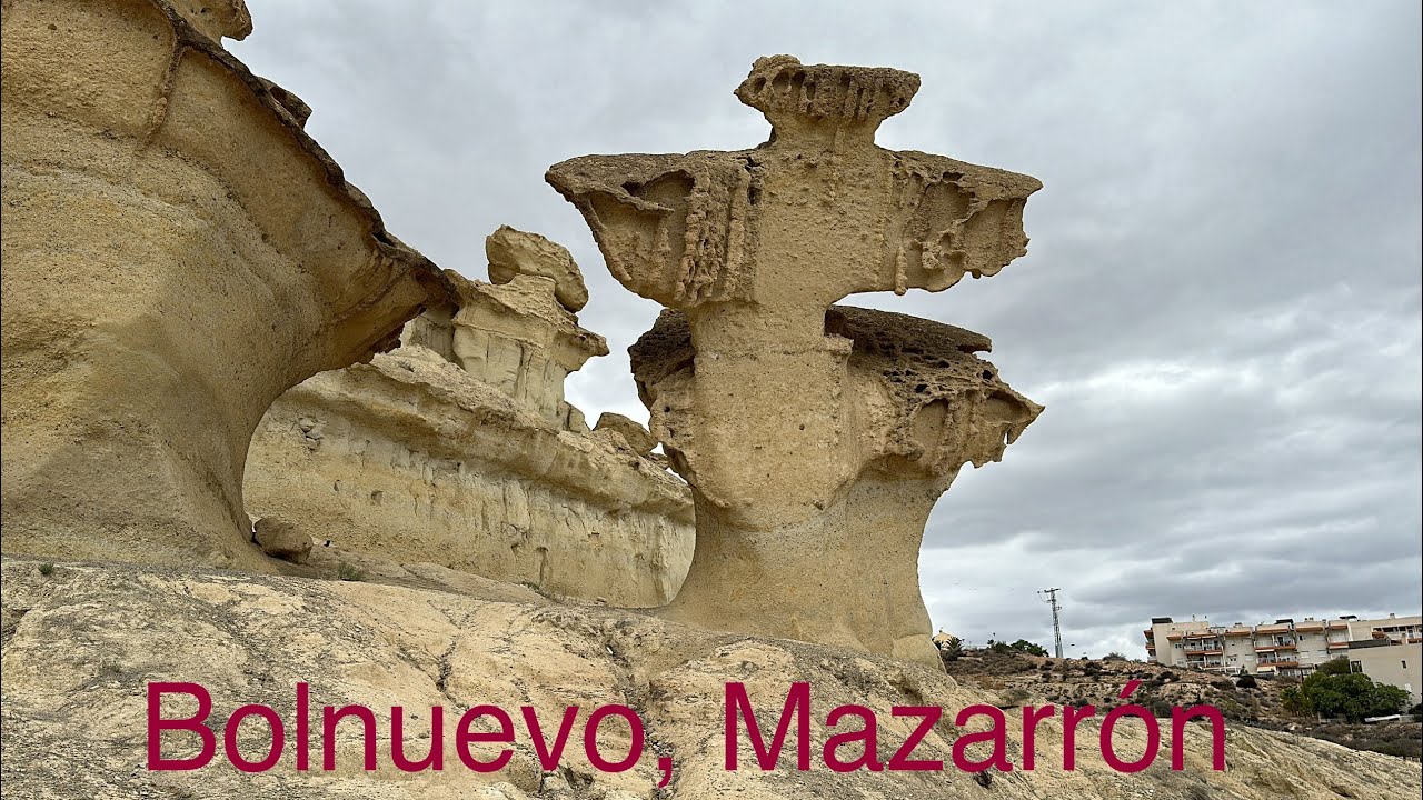 Bolnuevo, Murcia Spain. Impressive rocks and beach  . Ultra HD