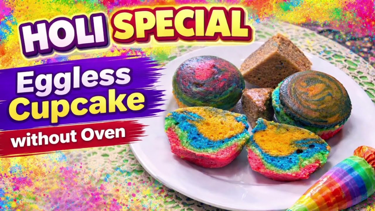 Eggless Cupcake Recipe /बिना अंडे और ओवन के सॉफ्ट और फ्लफी Cupcake की आसान रेसिपी!