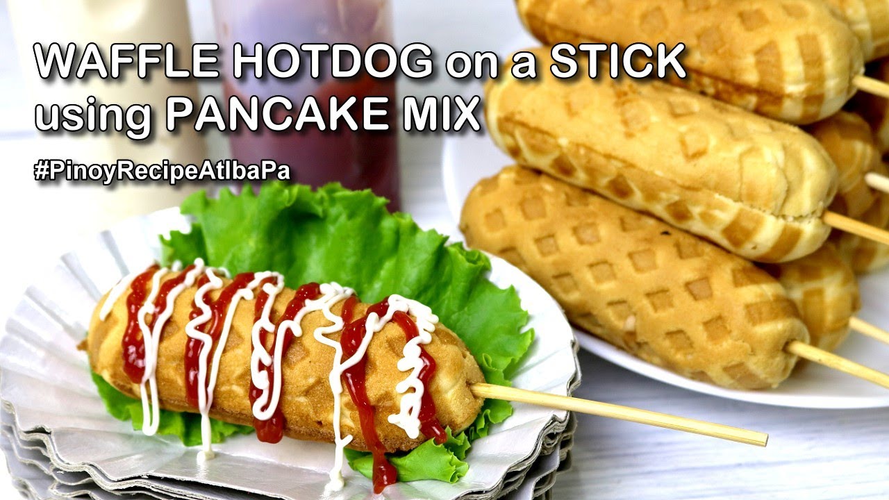Waffle Hotdog on a Stick using Pancake Mix | Negosyo Recipe