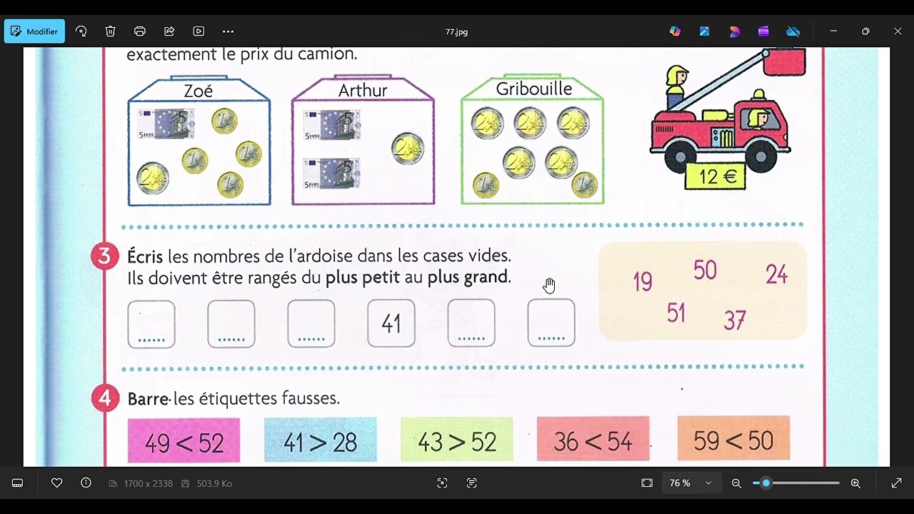 explication capmaths p77