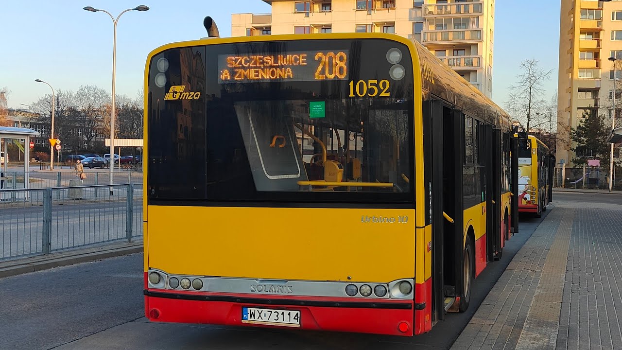 Linia 208 ( Trasa Zmieniona ) - Solaris Urbino 10 III #1052 ( MZA Warszawa )