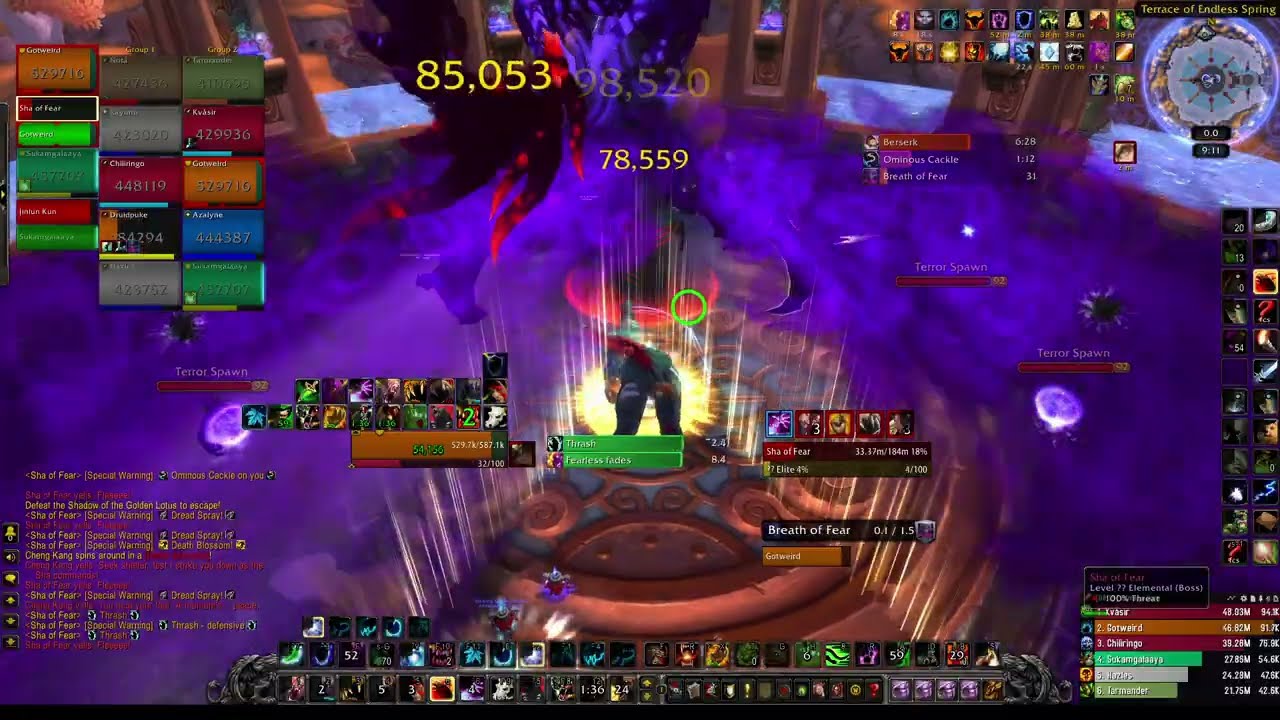 MoP Guardian Druid vs Sha of Fear