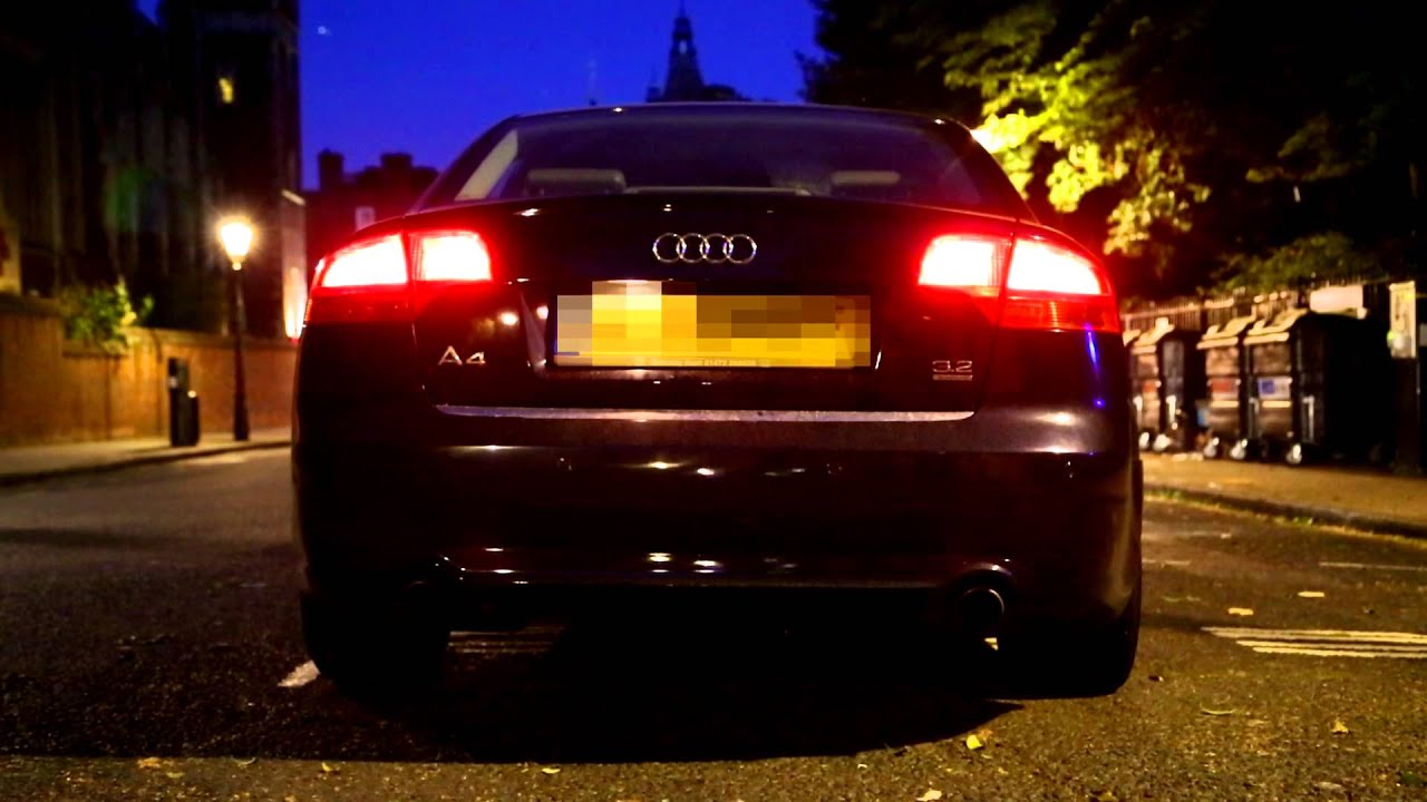 2006 Audi A4 3.2 V6 FSI Quattro - stock engine exhaust sound and takeoff