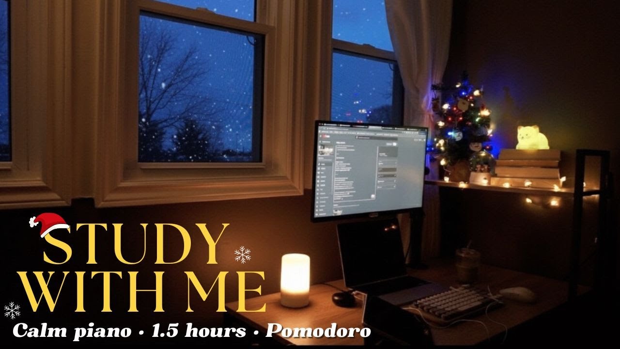 1.5 HOURS SUNRISE STUDY WITH ME | Calm Piano • Pomodoro Technique 25/5