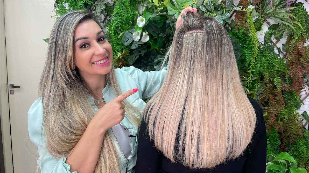 COLOQUEI 2 MÉTODOS DE MEGA HAIR ADESIVO NO MESMO CABELO | LOIRO MESCLADO |