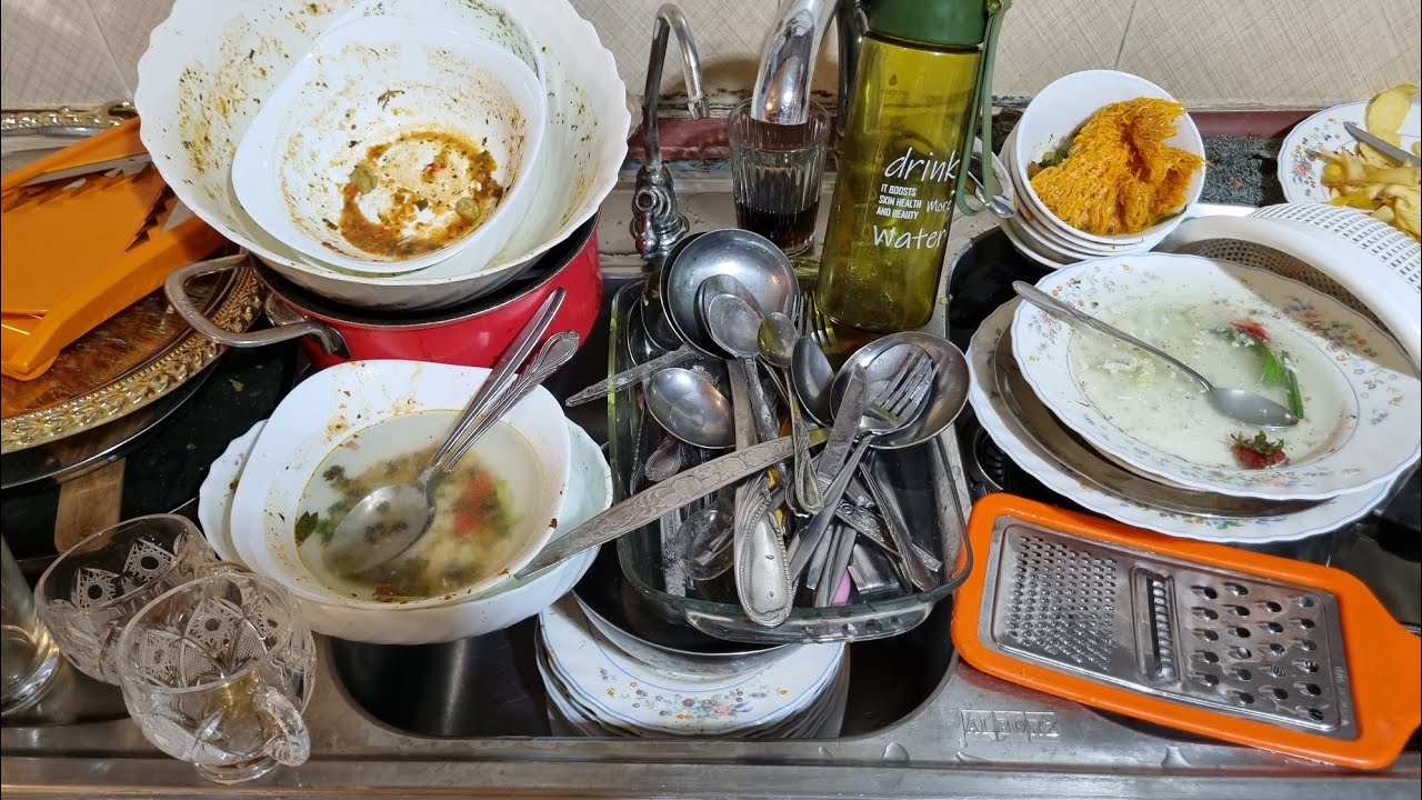 dishwashing – where suds dissolve the mess, leaving behind a peaceful gleam