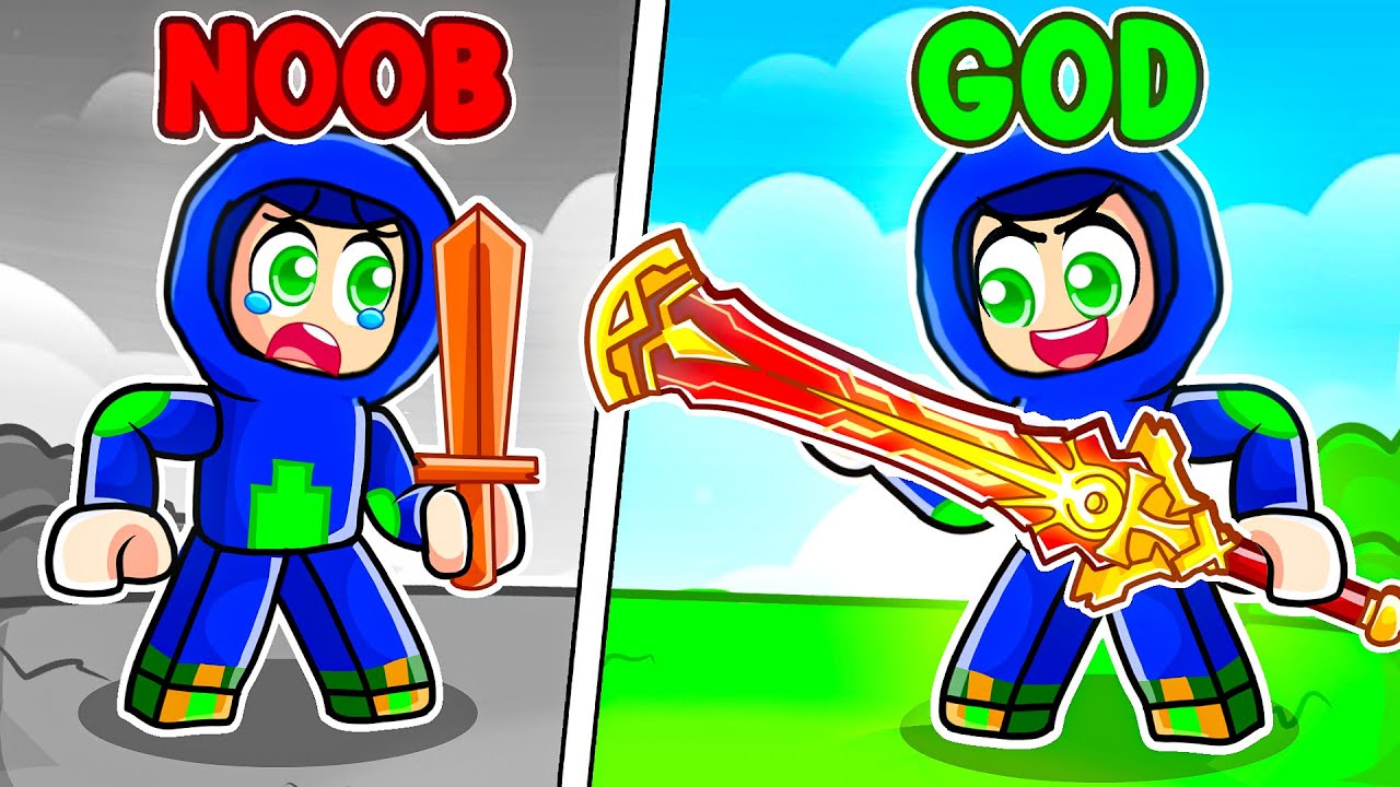 Upgrading From NOOB to GOD Swords in Roblox! 😱