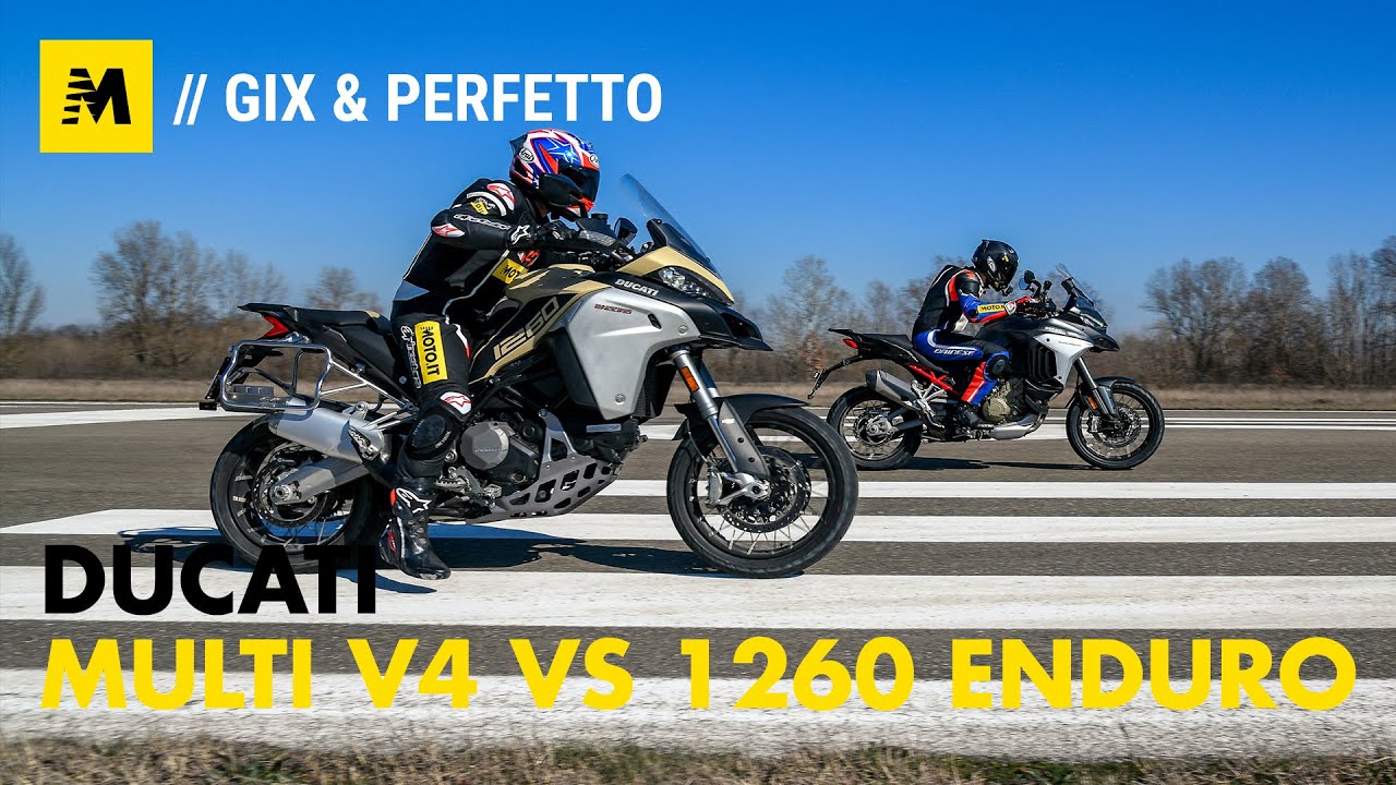 Ducati Multistrada V4 vs 1260 Enduro. TEST completo strada, offroad e pista! [ENGLISH SUB]