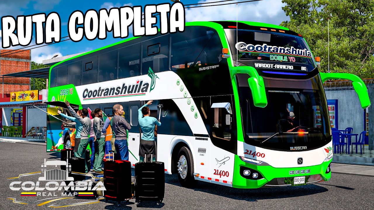 EL BUS MAS GRANDE DE COLOMBIA BUSSCAR DD DOBLE PISO RUTA COMPLETO #chan  #colombiarealmap #ats