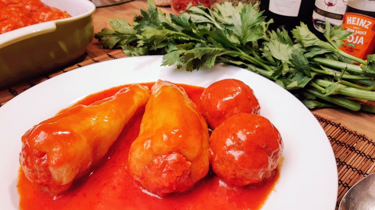 Töltött paprika Paradicsomos húsgombóc @Szoky konyhája