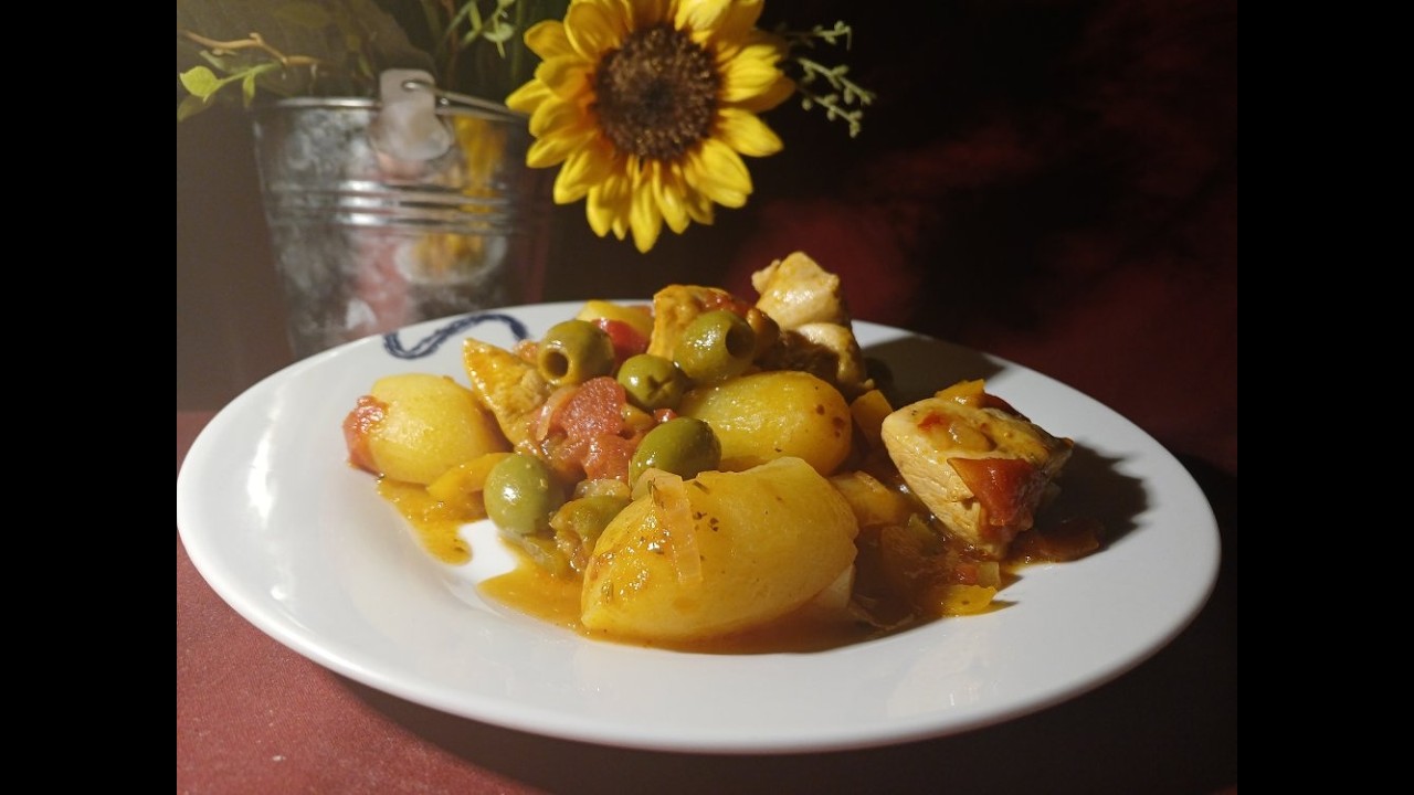 Poulet aux poivrons et pommes de terre de Mémé Corse