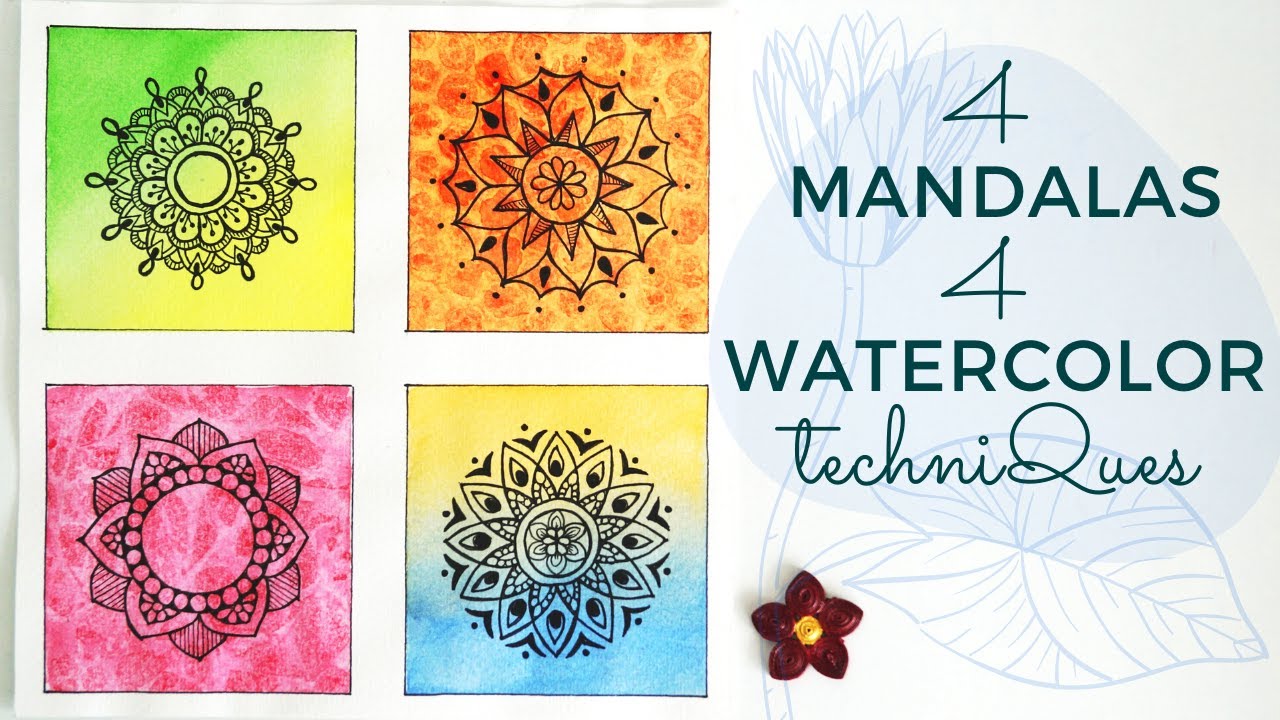 How to draw easy mandala with watercolor for beginners  | learn mandala art | step by step