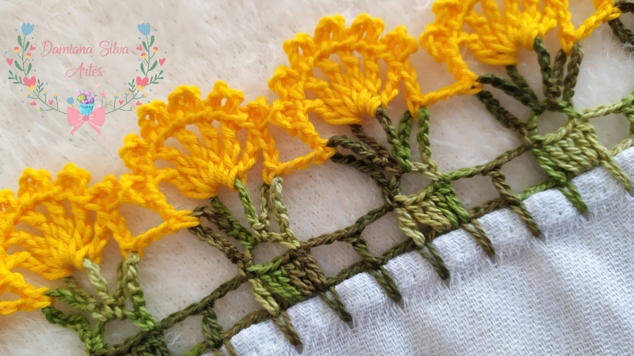 bico de crochê no pano de prato rápido de fazer #78