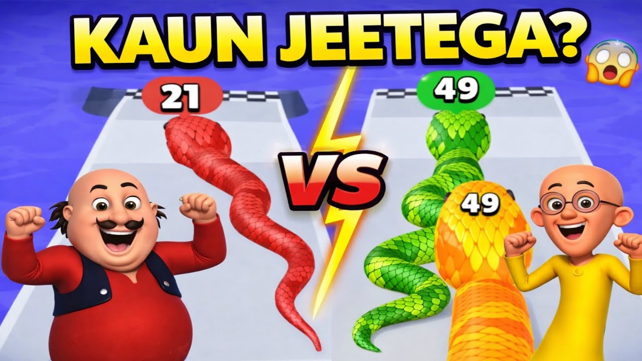 Motu vs Patlu Challenge | Snake Run Game 🐍 | Motu Patlu Funny Gameplay in Hindi